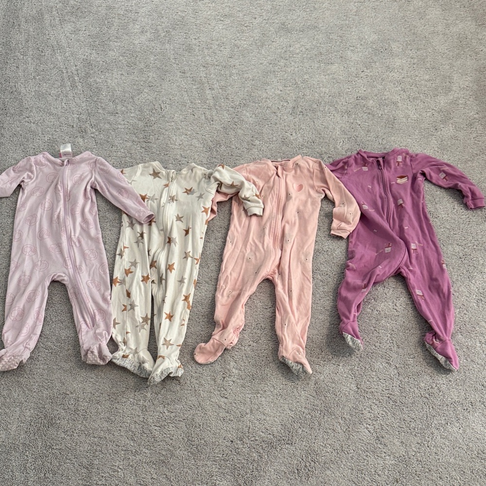 24M Footed Sleepers - ( all 4 included )
